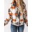 Aztec Print Button Front Jacket, Boho Long Sleeve Outerwear, Women's Clothing