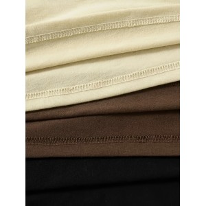 3 Packs Crew Neck Crop T-Shirts, Casual Short Sleeve Top For Spring & Summer, Women's Clothing