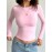 Solid Crew Neck T-Shirt, Casual Long Sleeve Top For Spring & Fall, Women's Clothing